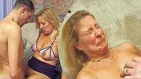 Huge Squirting Cumshot Over A British Wife With Auntie Trisha