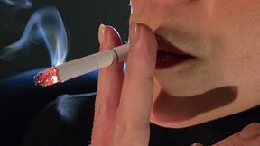 Red Lips, Leather Boots, Seductive Smoking