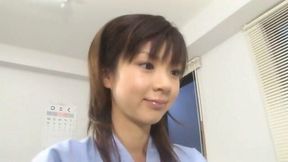 Petite Asian teen Aki Hoshino visits doctor for check-up