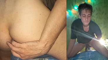 Sexy babe rides a big cock in front of a webcam. Filling the entire sofa with sperm without using my hands