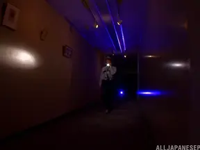 Policewoman Akiho Yoshizawa makes a footjob for a burglar