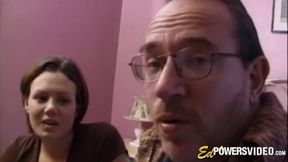 Vintage debutante Sarah riding hard after blowjob in casting