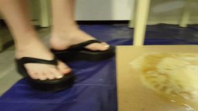 Ling Stuck in Platform Flip Flops