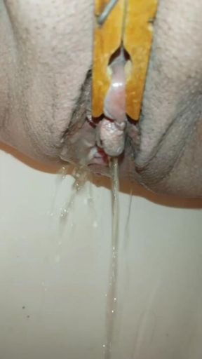 Girl **** with clothespin