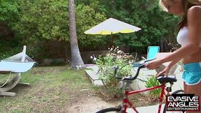 EVASIVE ANGLES Sindy Lange loves getting fucked by huge black cocks, so she goes out on her bike ride when all the thugs are walking around looking for fresh pussy.