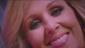 horny blue-eyed blonde julia ann plays with her big tits & pussy!