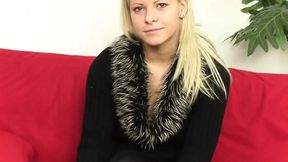 Gorgeous blonde fucked hard by two big hard cocks