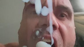 Glass Table Grinder - Manuel Skye Solo Masturbation POV Cum Eating