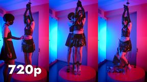 Umi: Little Latina tied up to a pole tickling and spanking bondage sensory deprivation - 720p