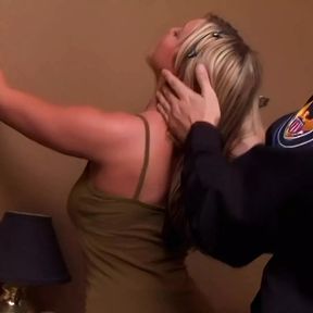 Having a thing for handsome police officers the blonde swallowed delicious cum after intense sex