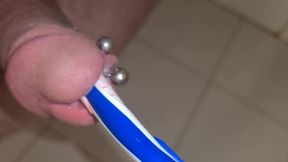 Inserting the penis plug