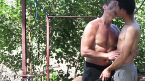 ”Young latino barebacked into cumming by daddy outdoors”