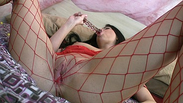 Purefilmstv - Brunette in red underwear masturbates after spilling cereal