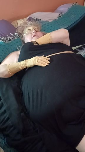 BBW Bat Girl Masturbates for You with Her Golden Gloves on!