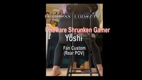 New Goddess Loba21 aware of House Curse, Unaware of Shrunken Gamer (rear pov)