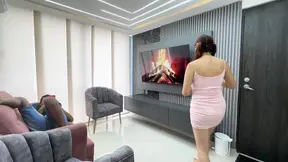 I Suggest Karaoke to My Big Ass Latina Stepsister so We Don′t Get Bored and She Ends up Swallowing My Huge Juicy Cock