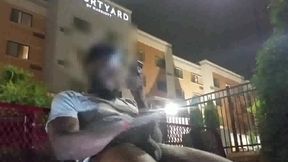 Caught Stroking This Pretty Dick In Front Of The Courtyard Hotel
