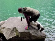 Turquoise Lake With Golden Waterfalls Nerdy Faery Outdoor Adventures