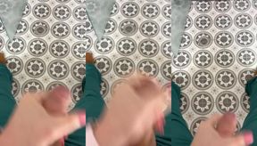 Her big dick squirted faster than you think handjob cumshot tears