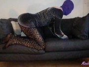 Pale crossdresser shows off - Butt plug and dildo anal fuck