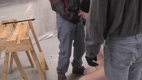 Stepdaddy spanked by 2 gangsters