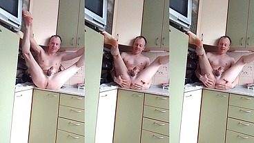 LanaTuls aka Sergay Fag - Anal Wlut & Whore at the Kitchen Table Legs Up in the Air ManCunt Demonstration. Хочешь меня выебать - пиши в тг MoscowFaggot