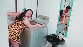 I came to fix my stepmother&#039;s washing machine and we ended up having rough sex.