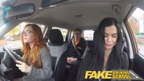 redhead teen and busty MILF creampie