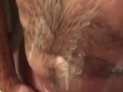 After turning myself on during my shower, I continued stroking my uncut cock & Jizzed in the sink