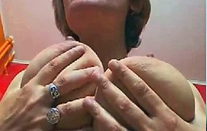 Nasty old mature with saggy boobs show all