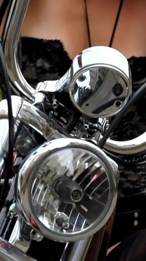 Hot MILF show us her body on the bike