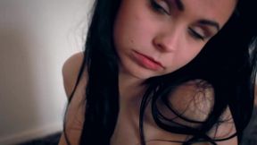 Brunette Girl With Big Natural Tits Finger Blasts Her Wet Cunt