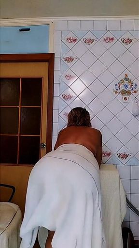 Hot Housewife in the Kitchen