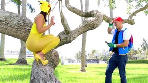Horny dude collects sexy pokemons and makes out with Kelsi Monroe