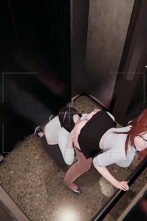 The Ai Camera Catches a MILF and Neighbor Fucking in the Elevator
