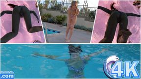 Damsel's Underwater Pool Struggle