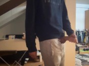 Grey Sweatpants with an Alluring Bulge