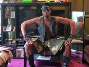 Kennie Jai plays around in sexy kilt