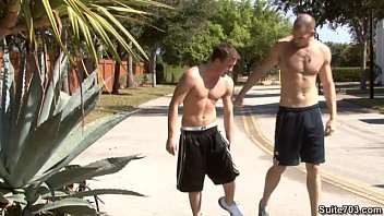 Hot gay pornstar jocks Alex and Cole fucking hard their sexy asses