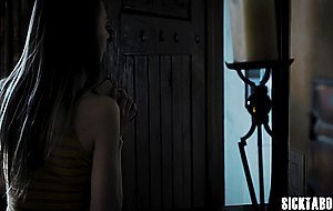 Sexy petite teen played with herself before blowjob