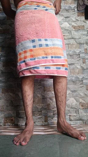 A boy remove pubic hair on the bathroom with bathing full video