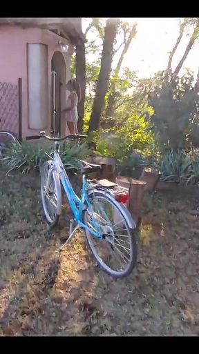 Big Slut Known on the Cycle Path Gets Fucked on the Bench but the Tractor Ruins Everything