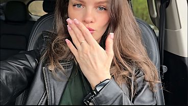 Girl gives a cute and real public pussy massage and orgasm