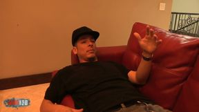 Hot date on leather sofa for Pressley Carter