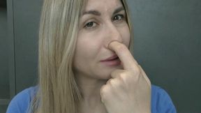 Just a beautiful blonde picking her big nose nasty and sexy casual WMV FULL HD 1080p