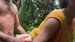 Hairy MILF Saggy Tits Husband Yum Cums Big Cock in 4K Sunrise Public Fuck Outdoors