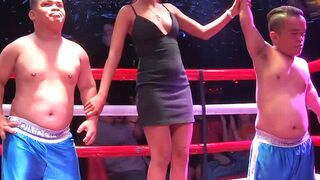 Midget boxing and fucking the ring girl