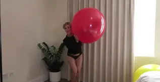 Want to See Me Play with a Giant Rubber Balloon - What Fun I Had, Boobs Bouncing Away Until It All Went Bang