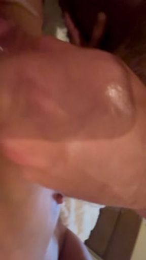 Sexy TikTok model eating cum on Snapchat at swingers party