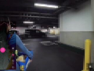 Remote vibe teasing walk! Cunt juice gushing, creampie orgasm